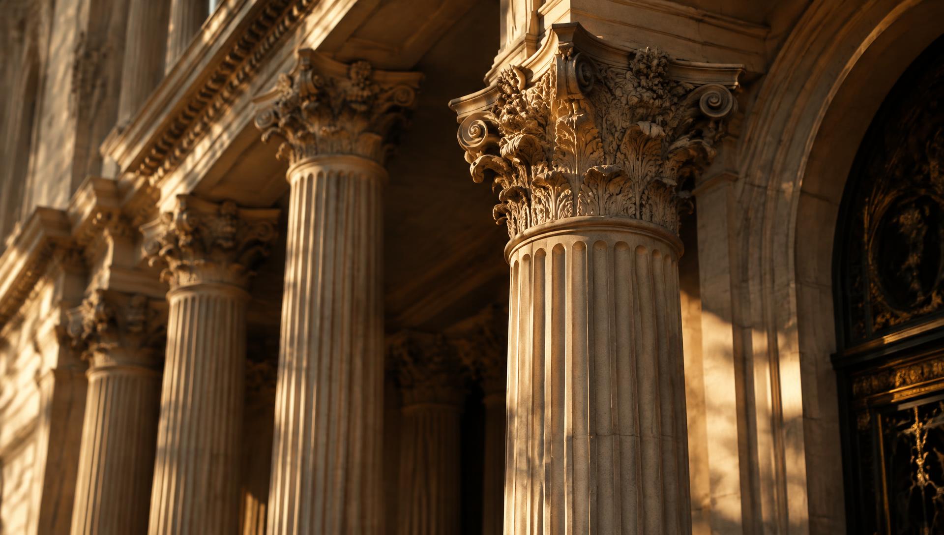 Timeless carved stone architecture detail